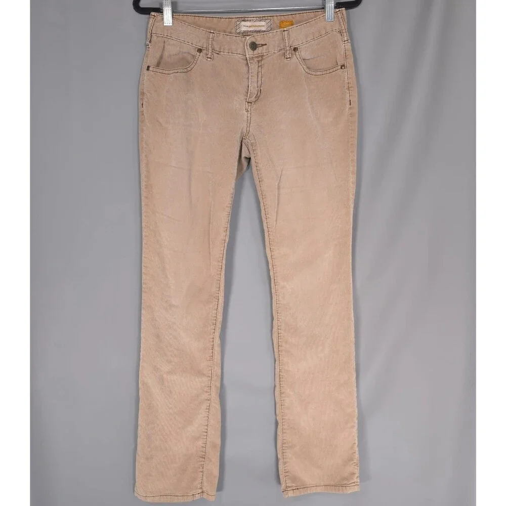 ANTHROPOLOGIE PILCRO Corduroy 28 Skinny Pants Jeans Beige Stretch‎ Vintage Slim